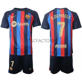 FC Barcelona Ousmane Dembele 7 Fodboldtrøjer Børn Hjemmebanesæt 2022/23 Kort ærmer